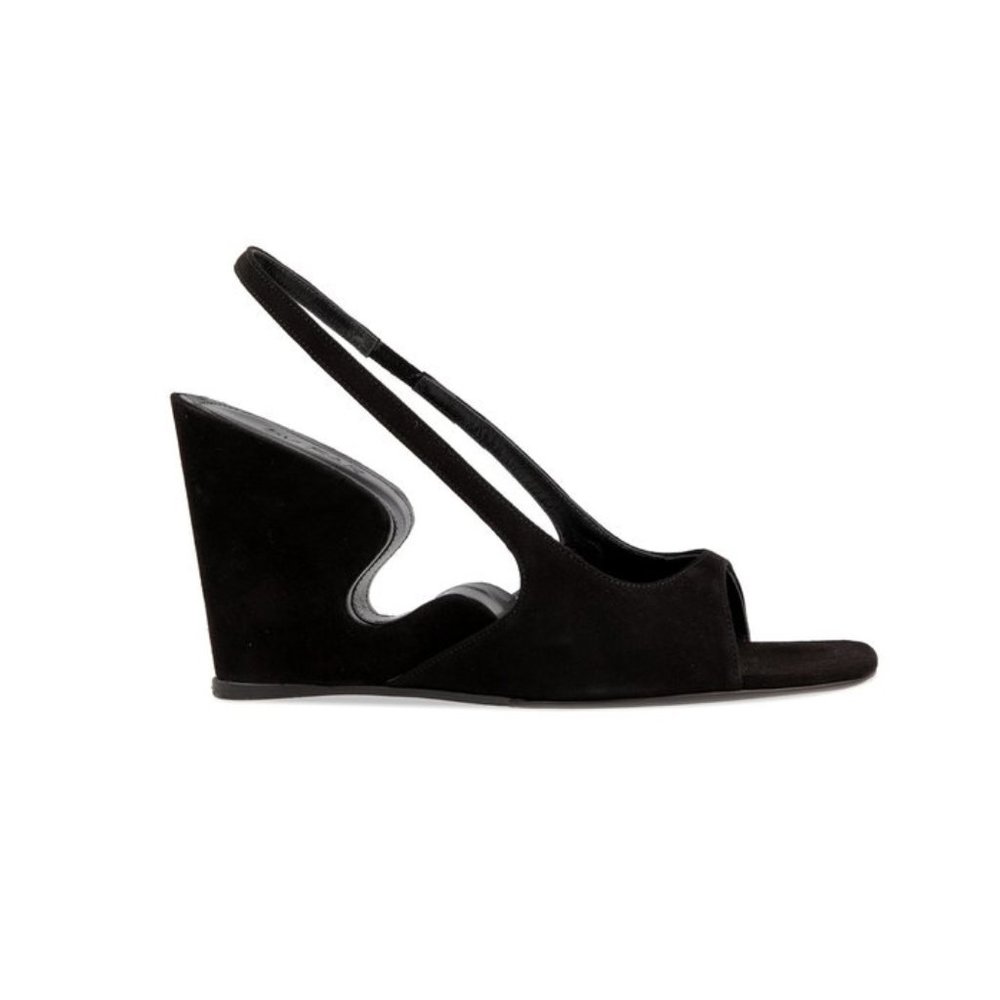 BY FAR Bianca Black Suede Sandals